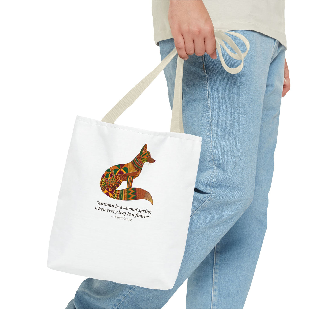 Kente Fox Tote Bag