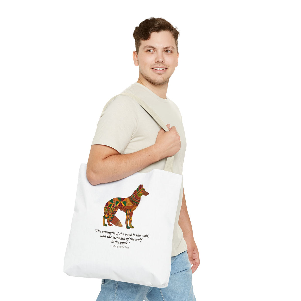 Lipemwear Kente Wolf Tote Bag