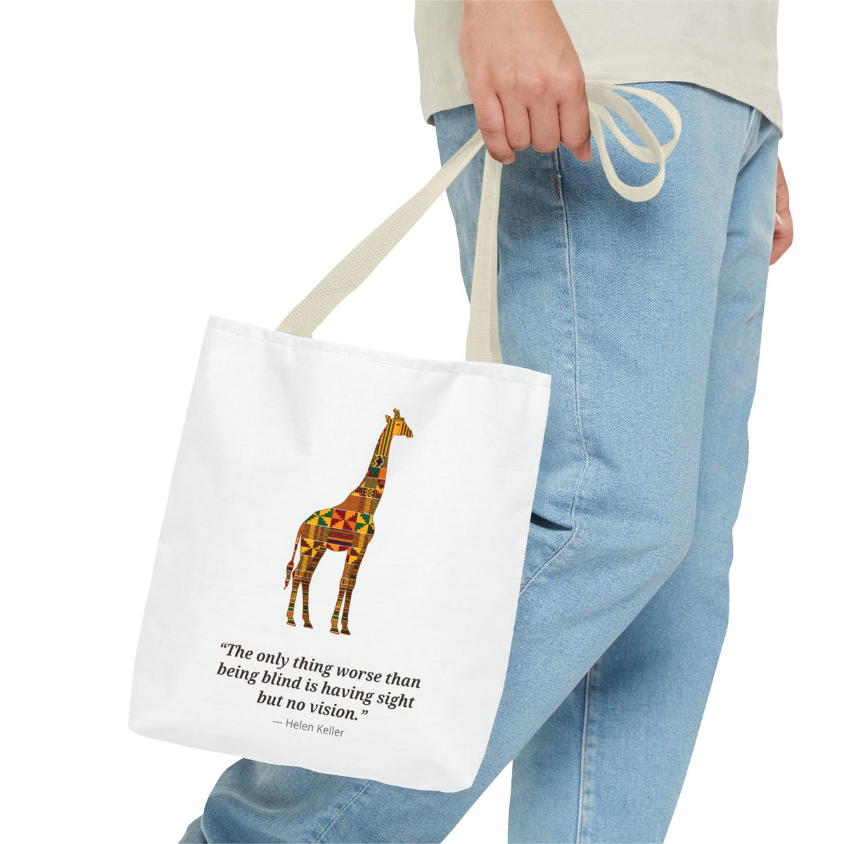 Kente Giraffe Tote Bag