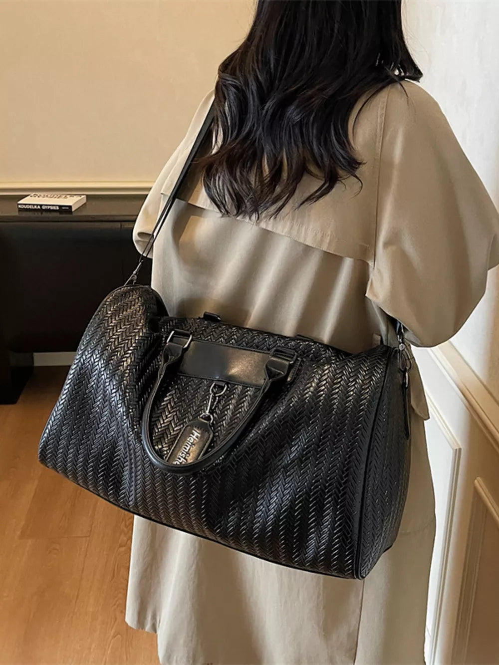 Textured Leather Travel Bag side