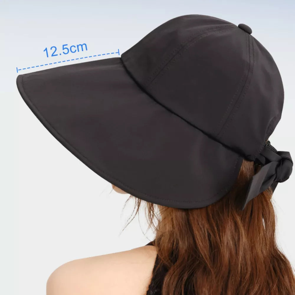 Wide Brim Sun Hat with Bowknot side