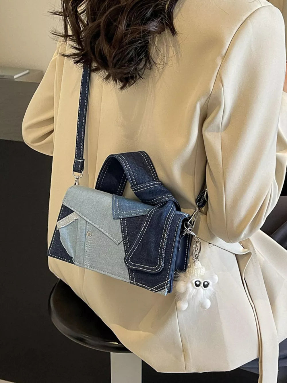 Denim Patchwork Crossbody Bag lifestyle